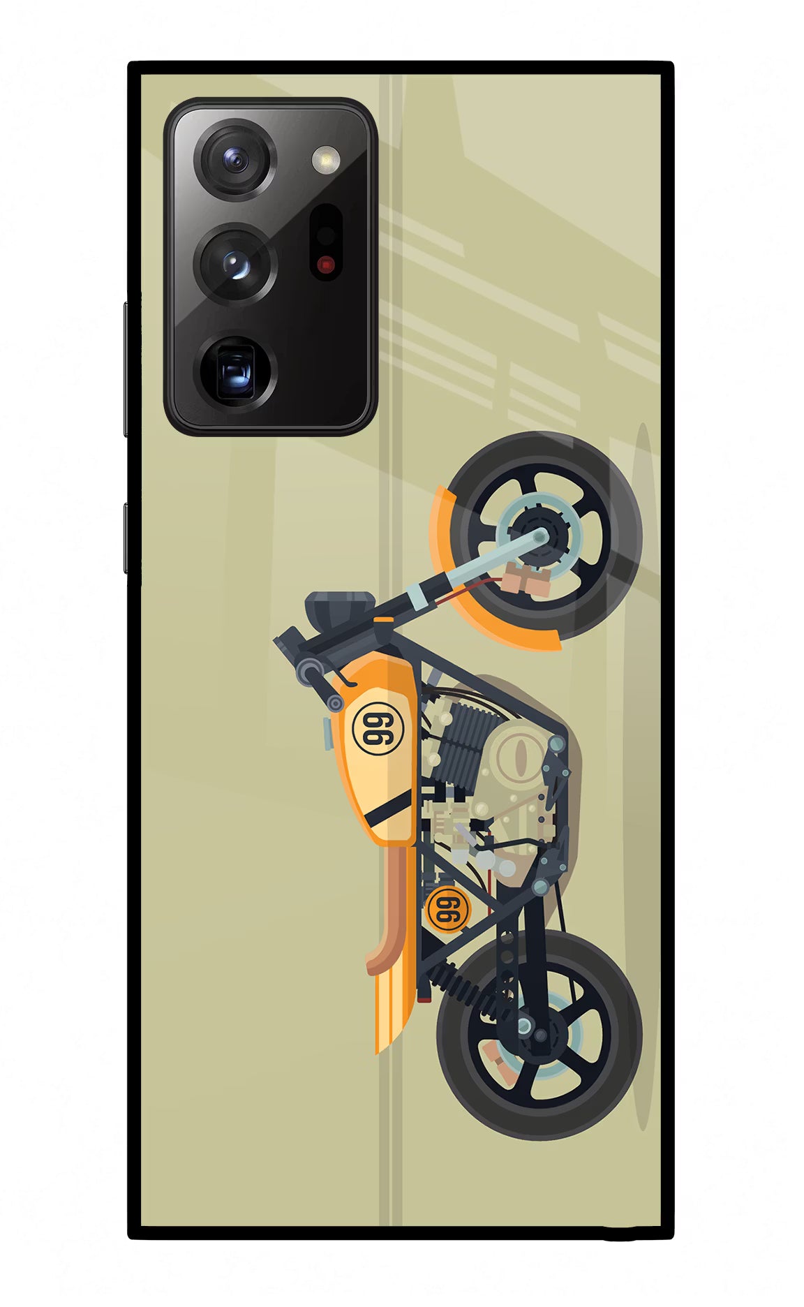 Vertical Speedster Samsung Note 20 Ultra Glass Case Back Cover by Casekaro