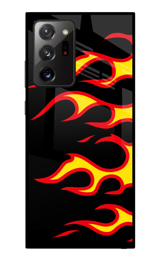 Side Sweep Flames Samsung Note 20 Ultra Glass Case