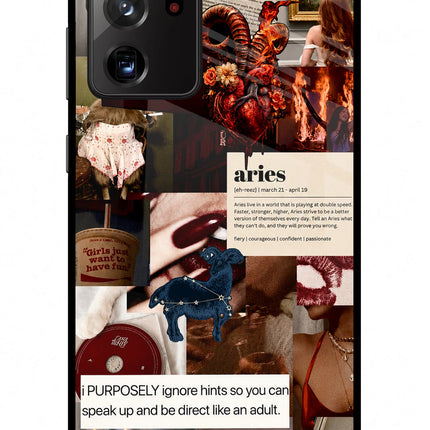Zodiac Aries Samsung Note 20 Ultra Glass Case