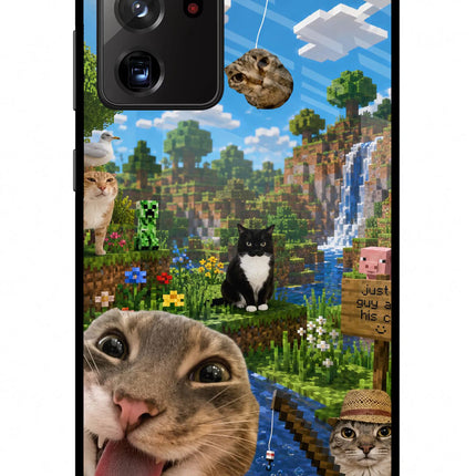Minecraft Cat Chaos Samsung Note 20 Ultra Glass Case