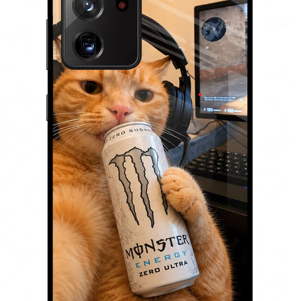 Gamer Cat Energy Samsung Note 20 Ultra Glass Case