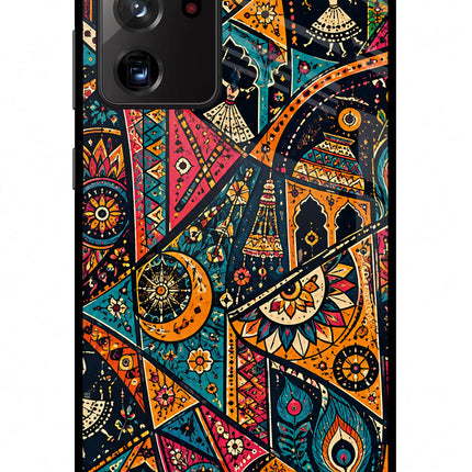 Folk Print Samsung Note 20 Ultra Glass Case
