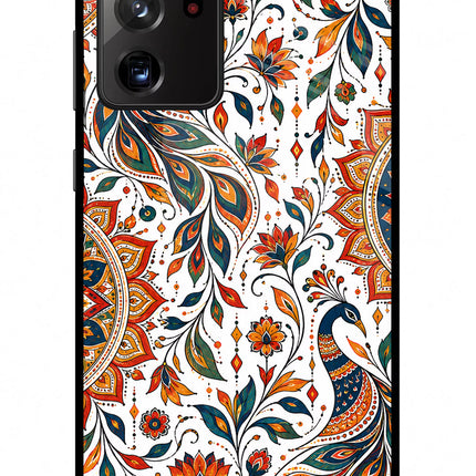 White Mayura Samsung Note 20 Ultra Glass Case