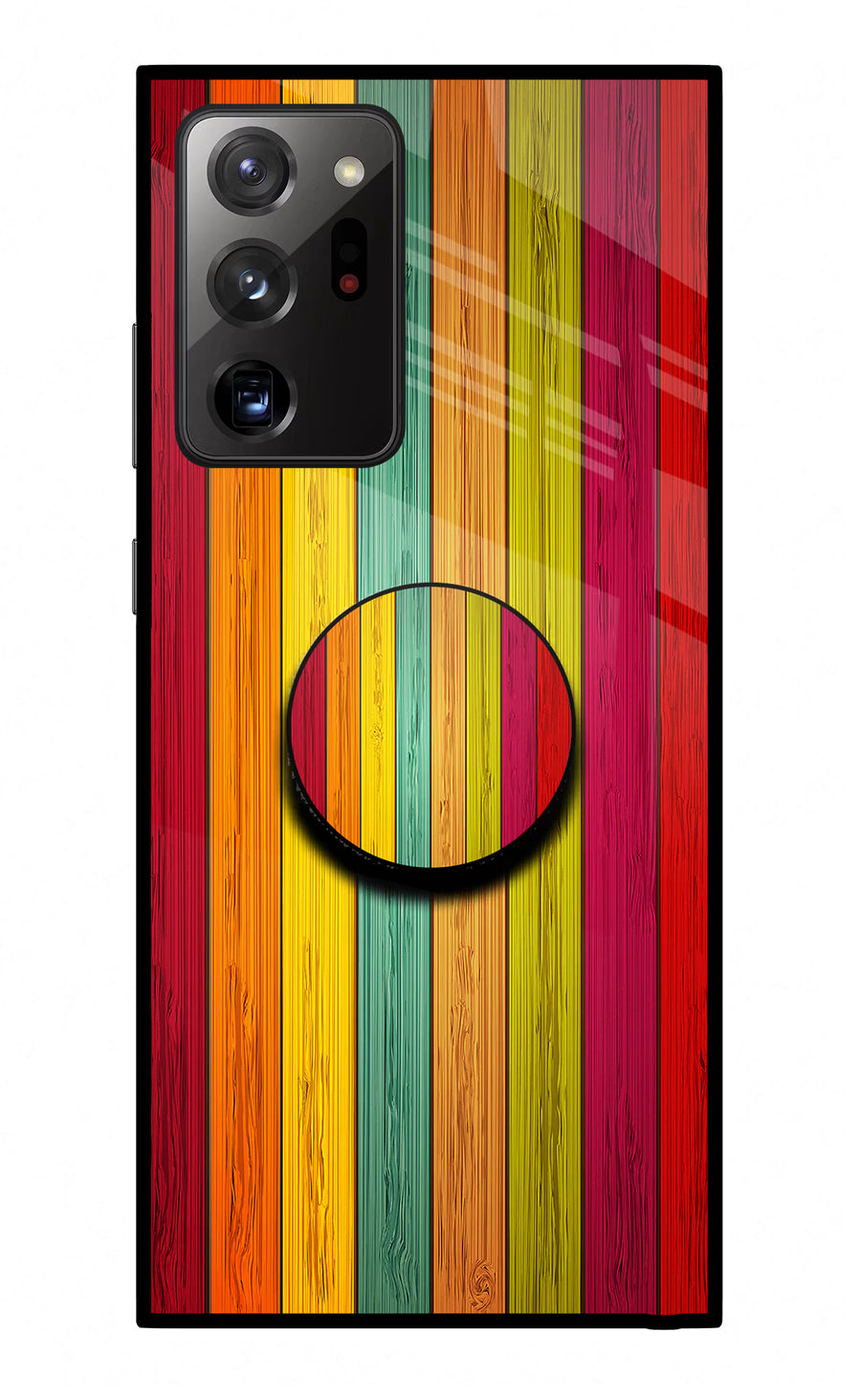 Multicolor Wooden Samsung Note 20 Ultra Pop Case, Glass case