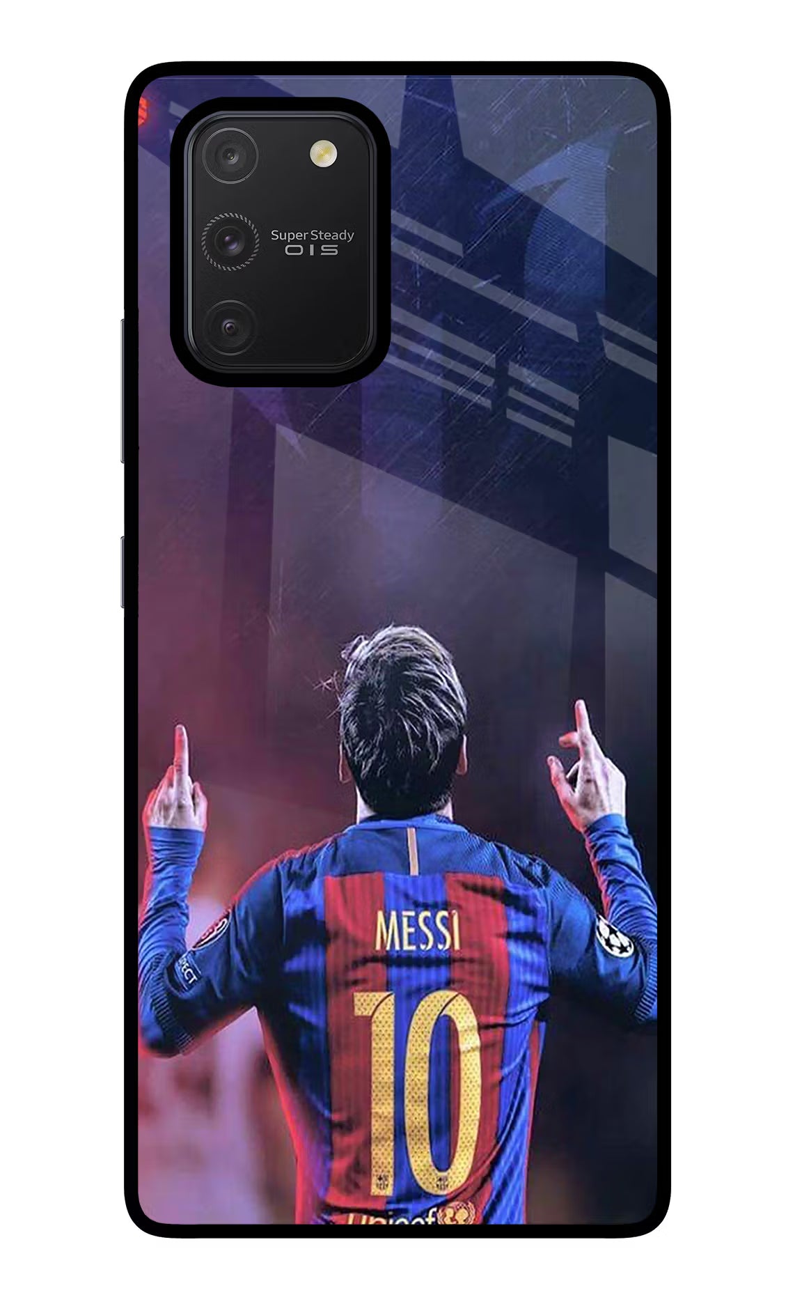 Messi Samsung S10 Lite Glass Case Back Cover by Casekaro