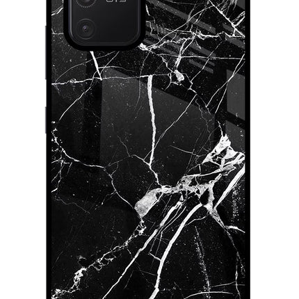 Black Marble Pattern Samsung S10 Lite Glass Case