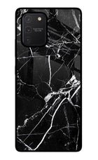 Black Marble Pattern Samsung S10 Lite Glass Case