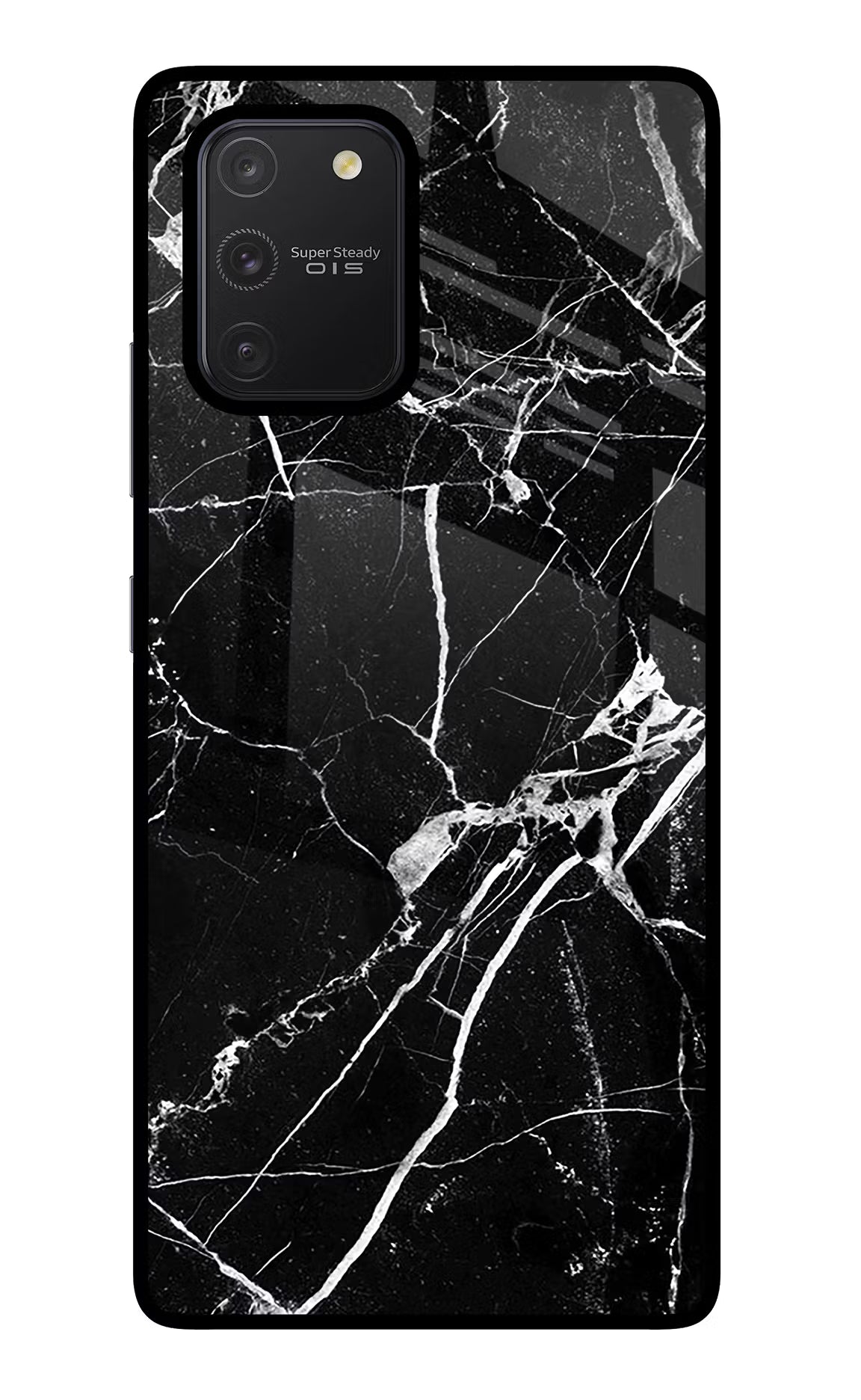 Black Marble Pattern Samsung S10 Lite Glass Case