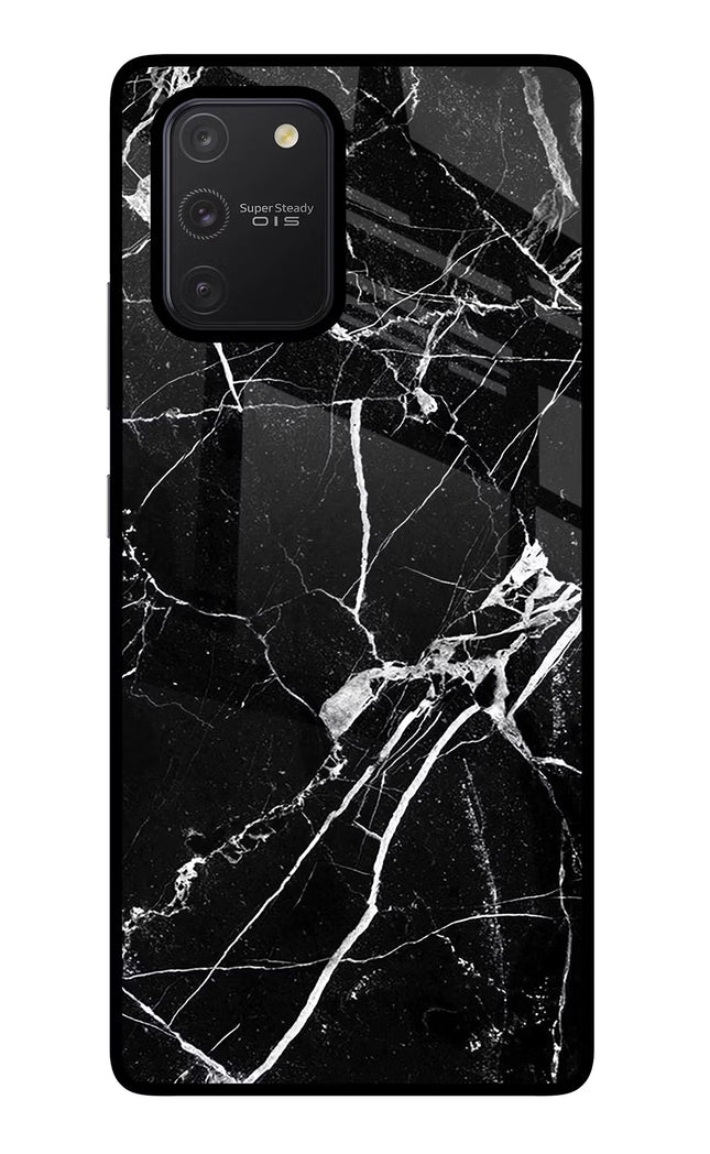 Black Marble Pattern Samsung S10 Lite Glass Case