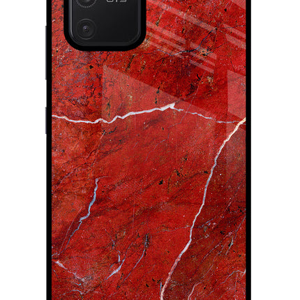 Red Marble Design Samsung S10 Lite Glass Case
