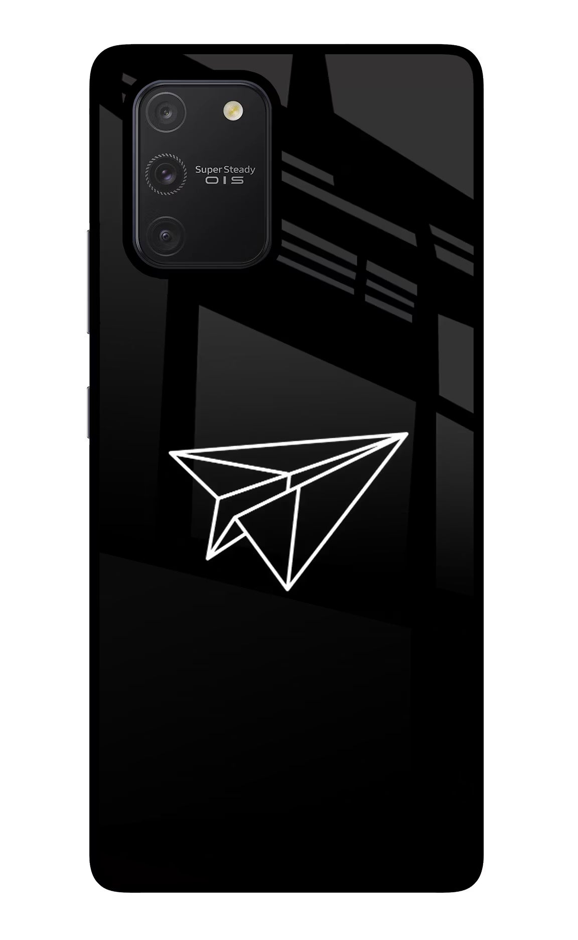 Paper Plane White Samsung S10 Lite Glass Case