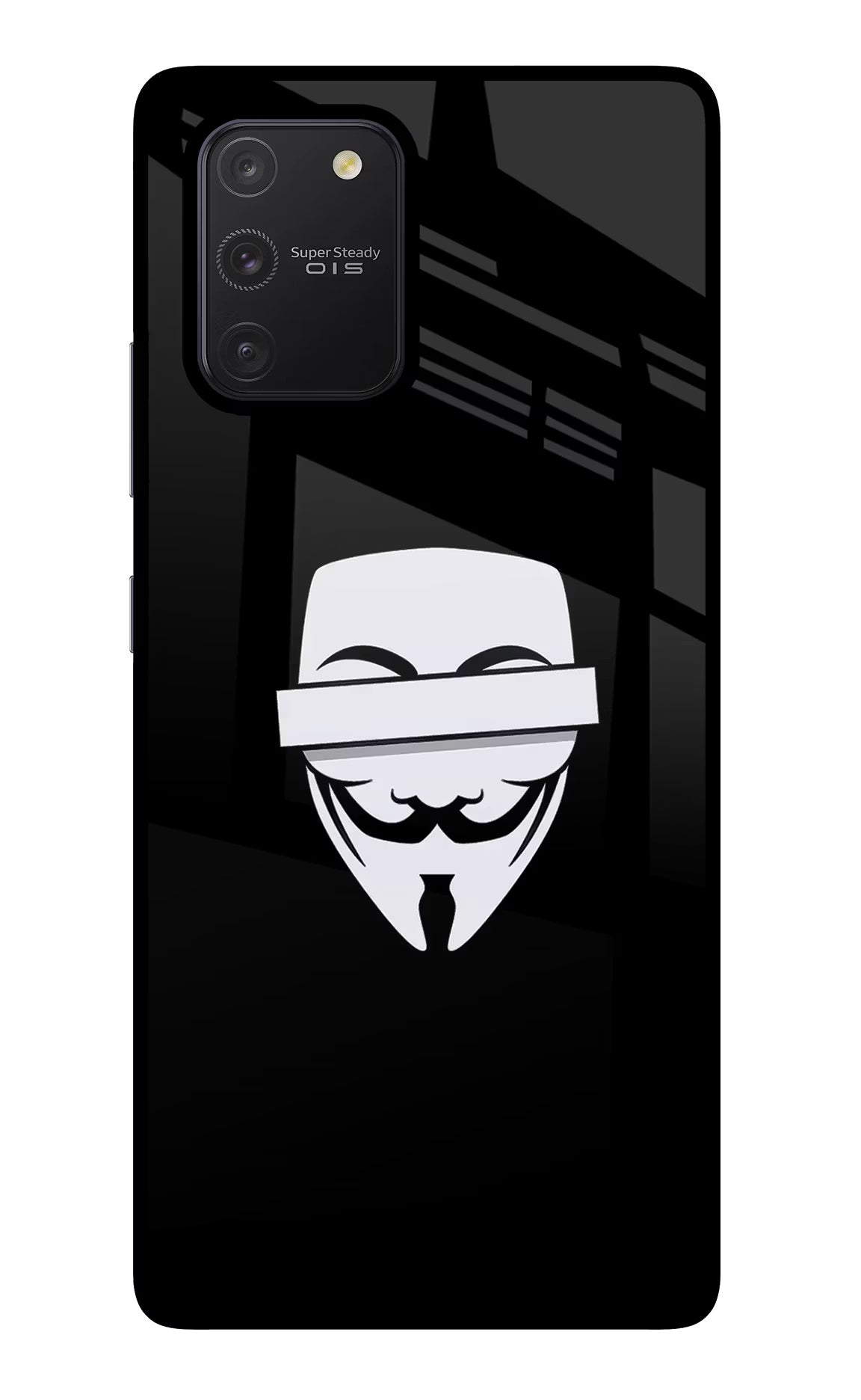 Anonymous Face Samsung S10 Lite Glass Case Back Cover by Casekaro