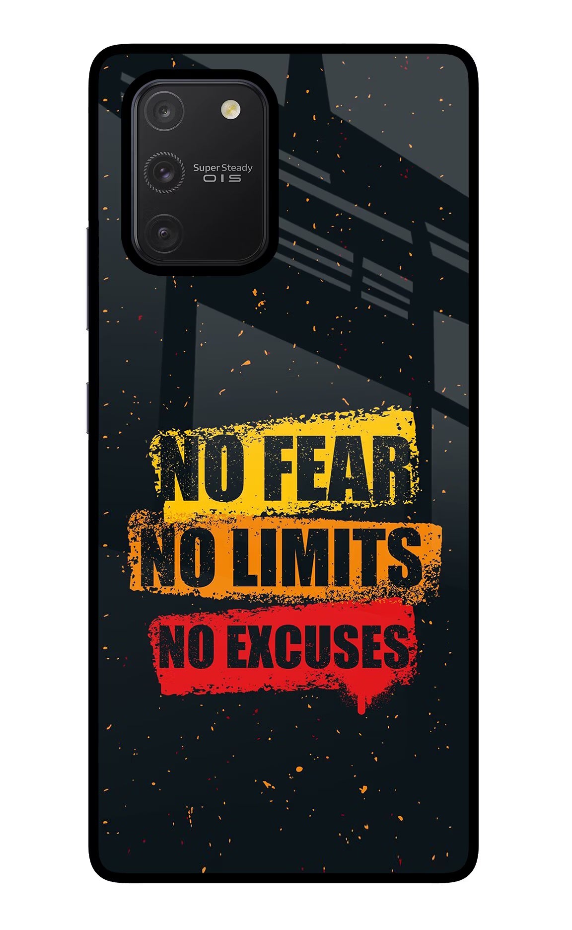 No Fear No Limits No Excuse Samsung S10 Lite Glass Case Back Cover by Casekaro