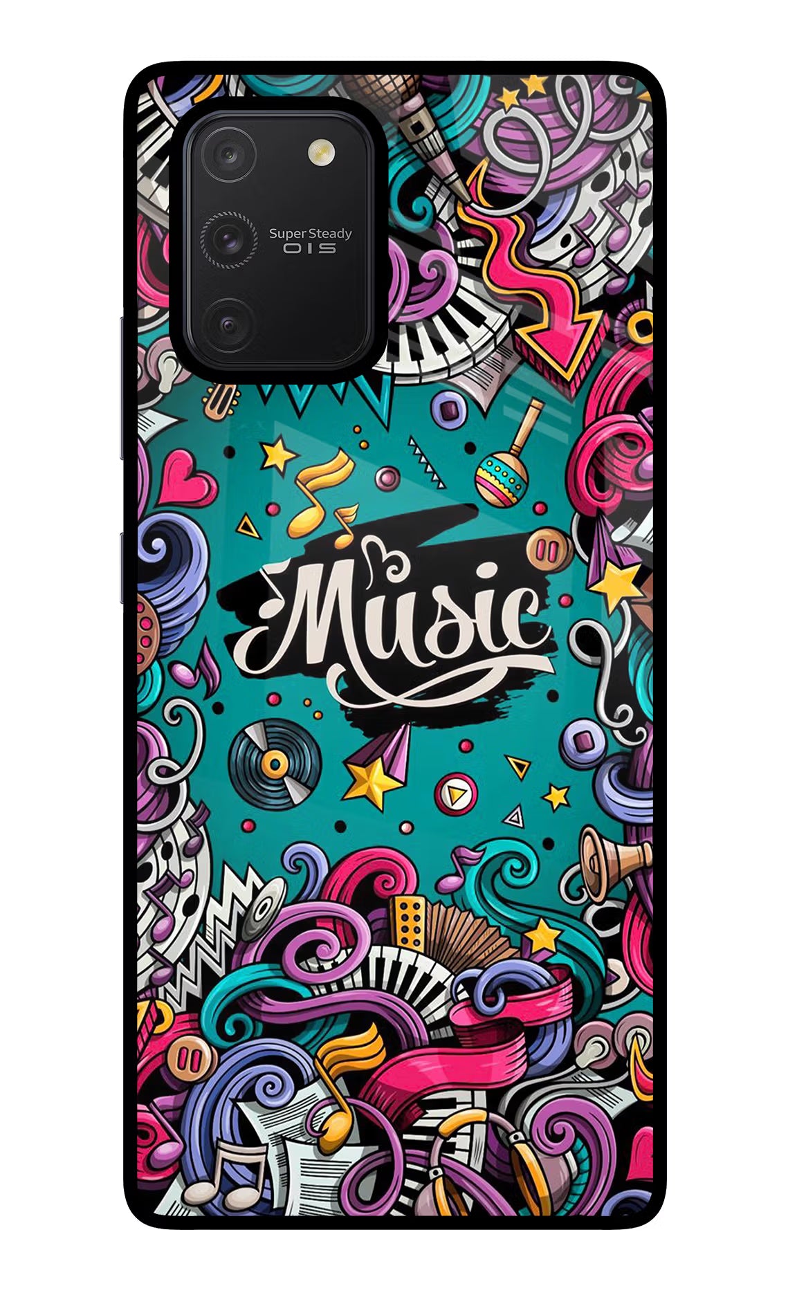 Music Graffiti Samsung S10 Lite Glass Case Back Cover by Casekaro