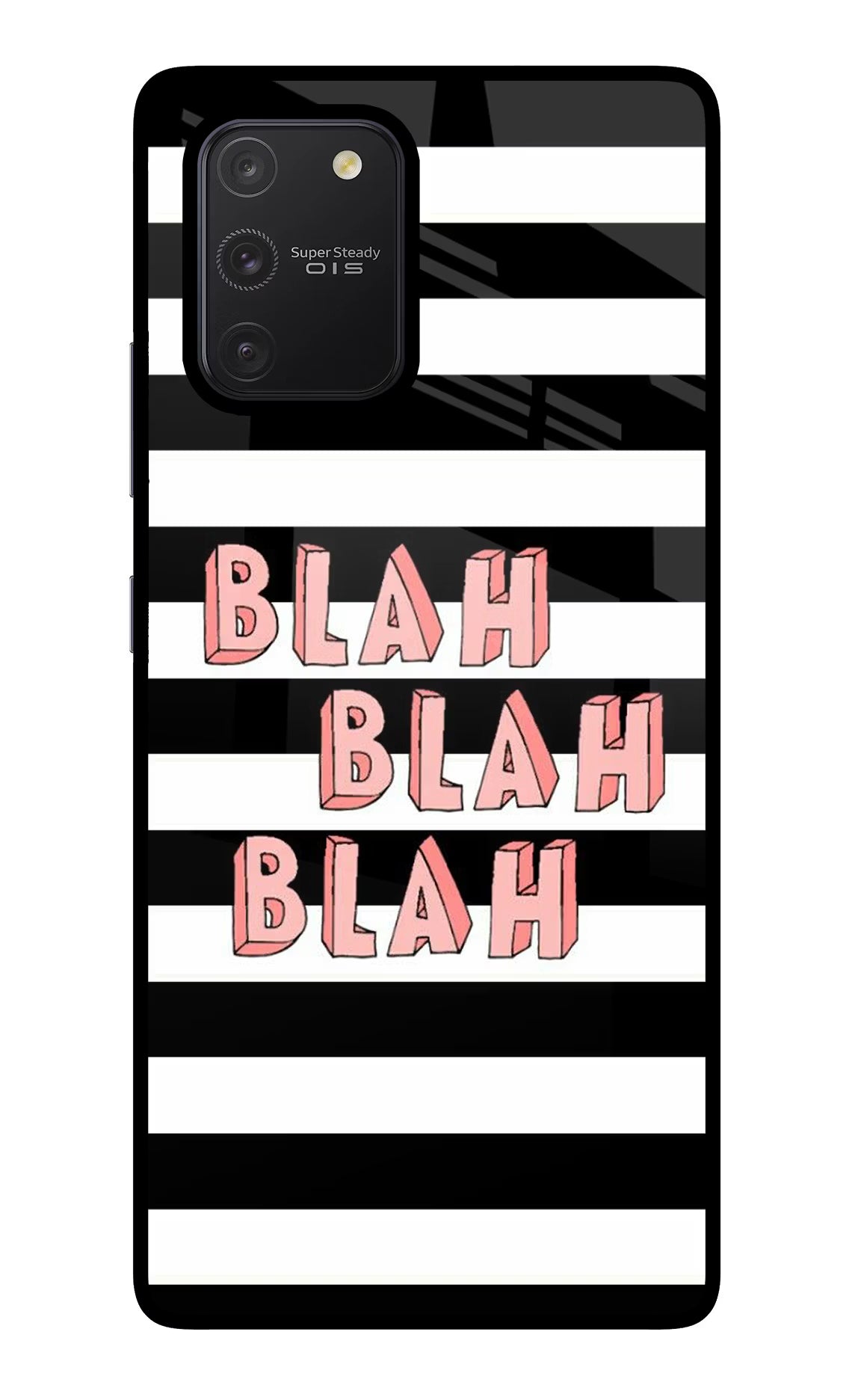 Blah Blah Blah Samsung S10 Lite Glass Case Back Cover by Casekaro