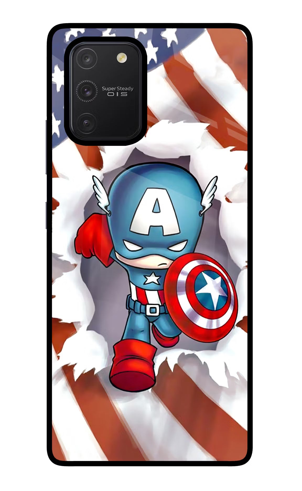 Captain America Samsung S10 Lite Glass Case Back Cover by Casekaro