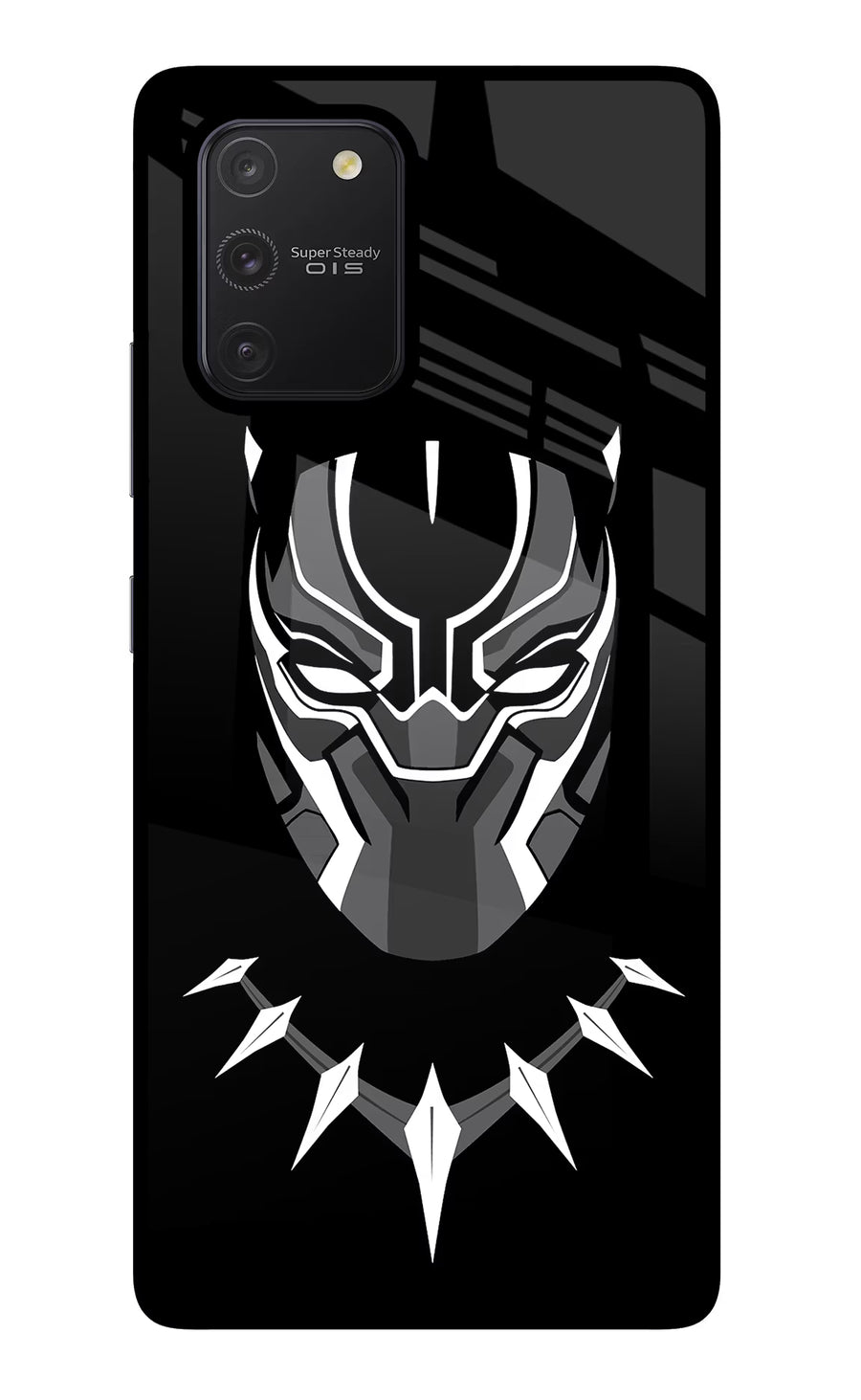 Black Panther Samsung S10 Lite Back Cover, Glass case