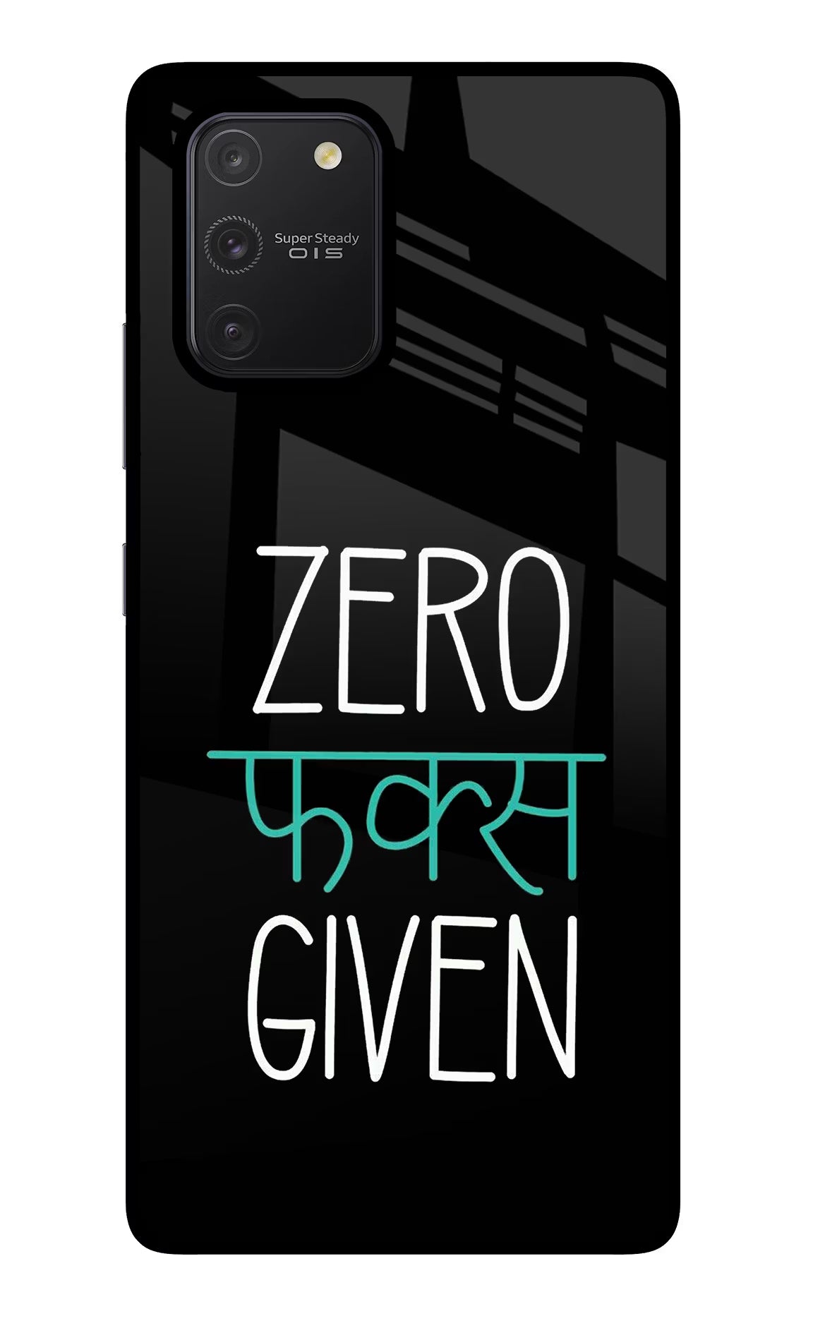 Zero Fucks Given Samsung S10 Lite Glass Case Back Cover by Casekaro