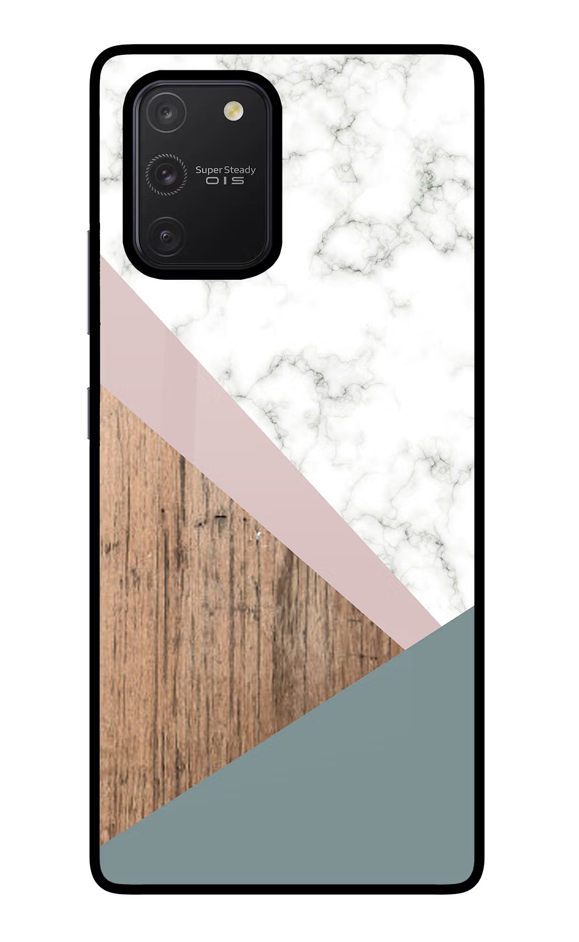 Marble wood Abstract Samsung S10 Lite Glass Case Back Cover by Casekaro