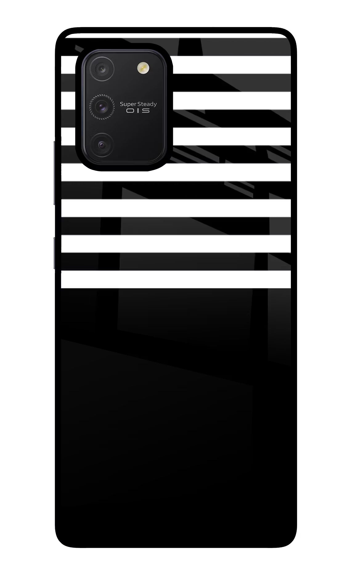 Black and White Print Samsung S10 Lite Glass Case
