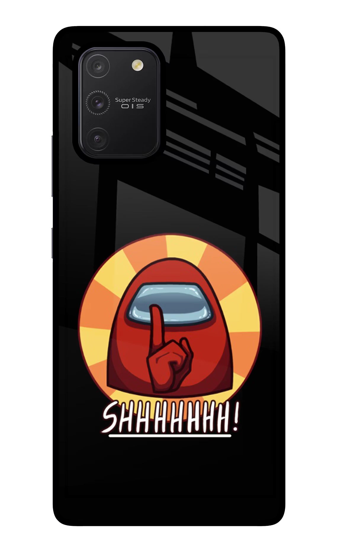 Among Us Shhh! Samsung S10 Lite Glass Case Back Cover by Casekaro