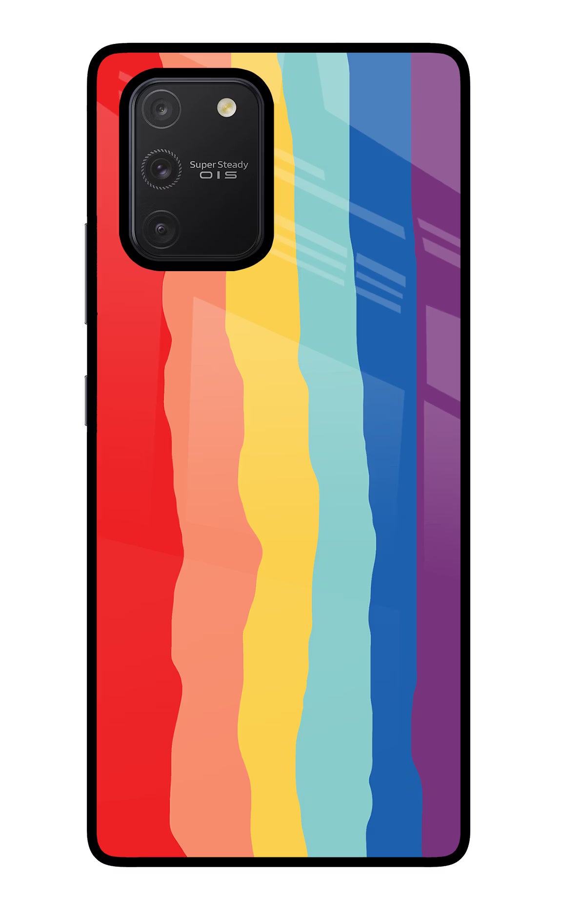 Rainbow Samsung S10 Lite Glass Case Back Cover by Casekaro
