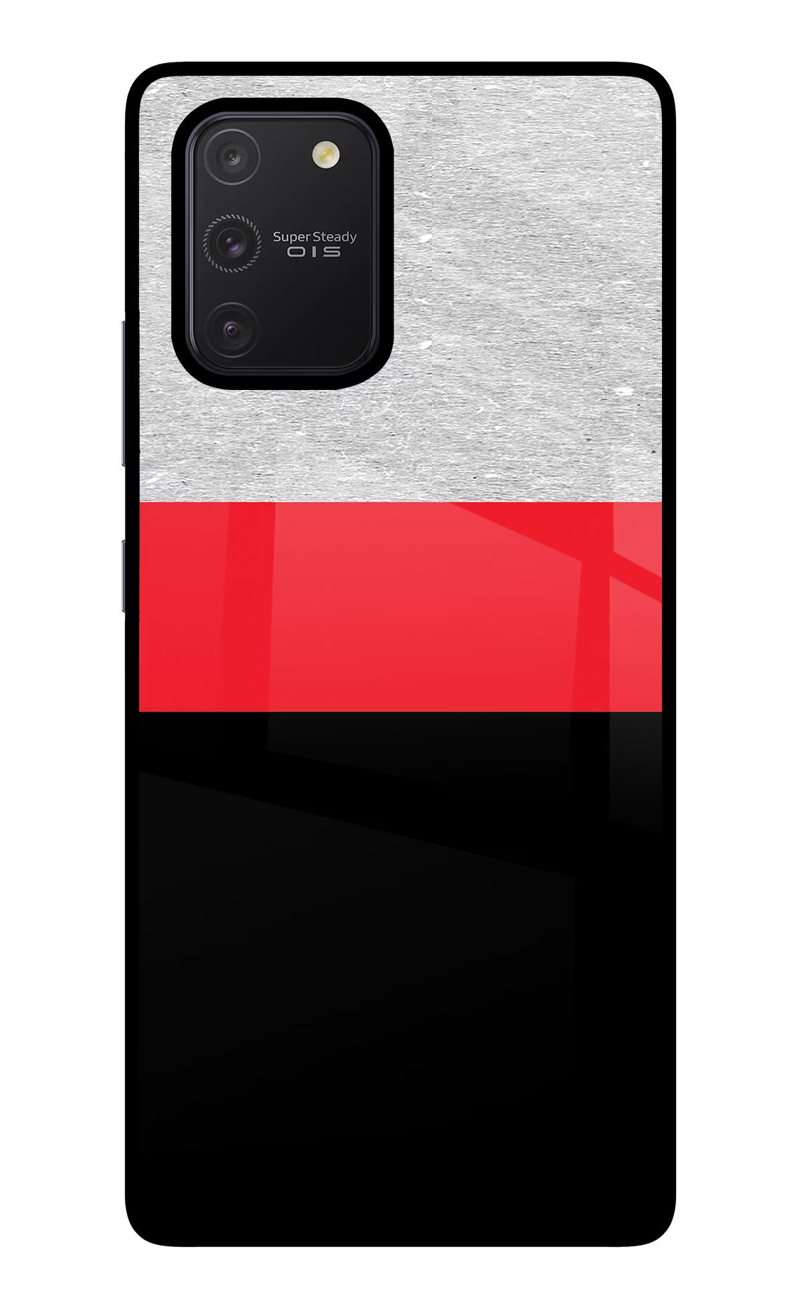 Tri Color Pattern Samsung S10 Lite Glass Case Back Cover by Casekaro