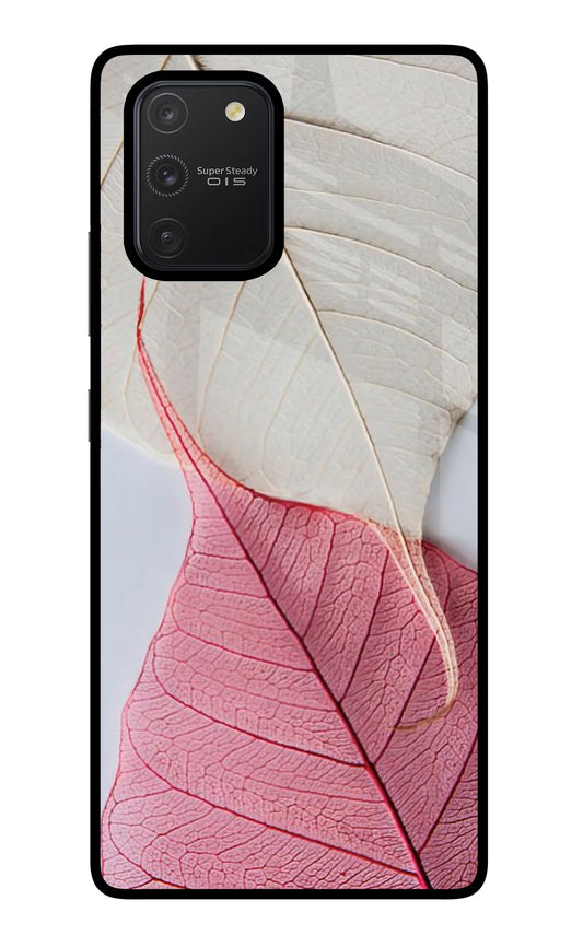 White Pink Leaf Samsung S10 Lite Glass Case