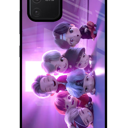 BTS Chibi Samsung S10 Lite Glass Case Back Cover by Casekaro
