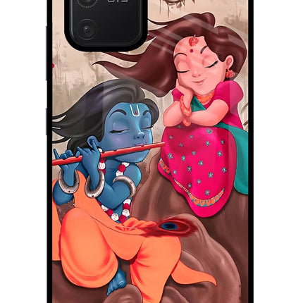 Radhe Krishna Samsung S10 Lite Glass Case Back Cover by Casekaro