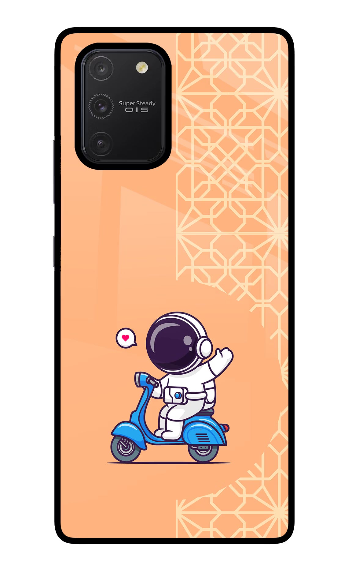 Cute Astronaut Riding Samsung S10 Lite Glass Case Back Cover by Casekaro