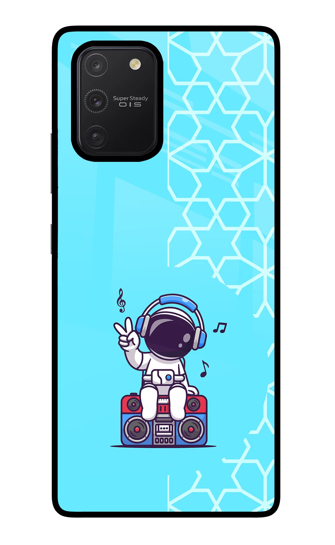 Cute Astronaut Chilling Samsung S10 Lite Glass Case Back Cover by Casekaro