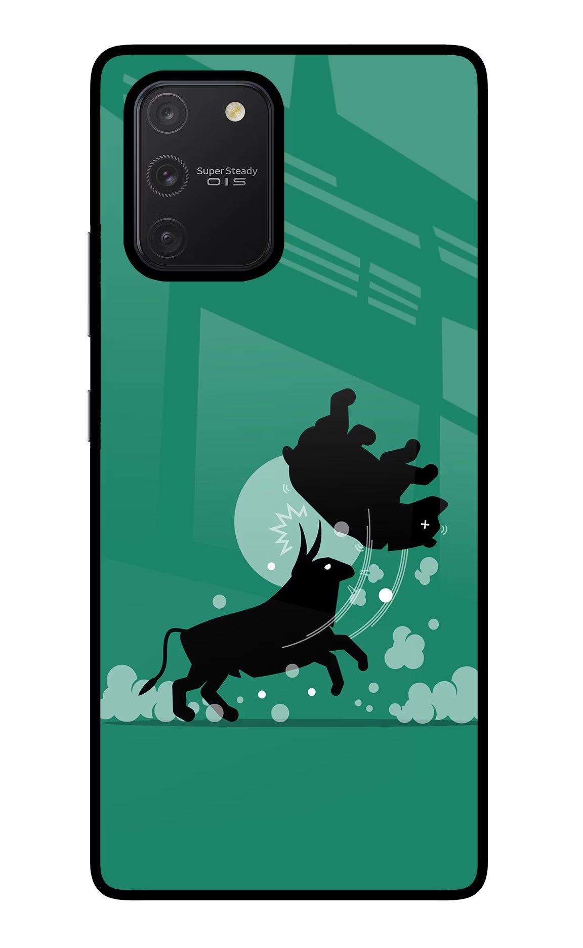 Bull Conqueror Samsung S10 Lite Glass Case Back Cover by Casekaro