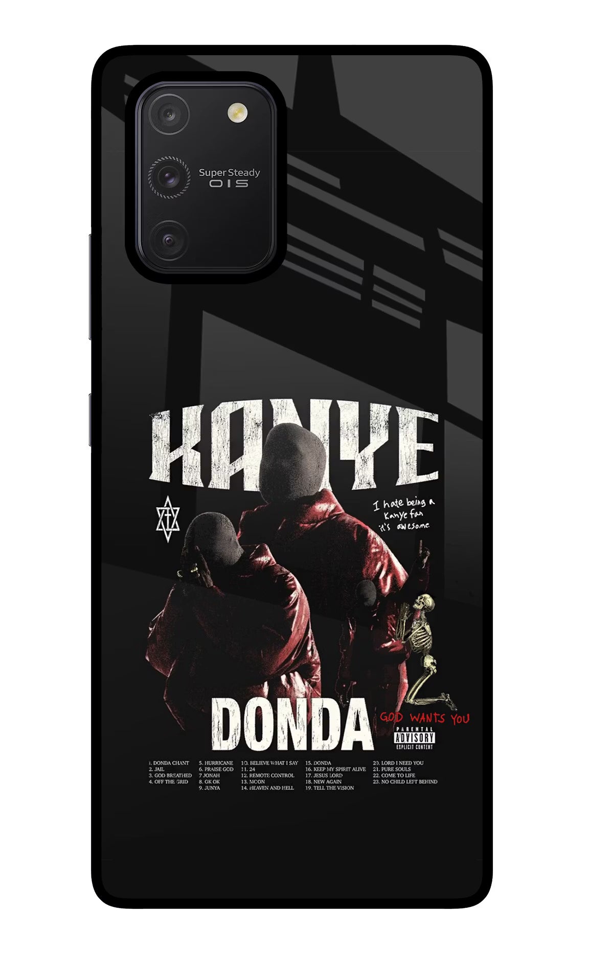 Donda Kanye West Samsung S10 Lite Glass Case Back Cover by Casekaro