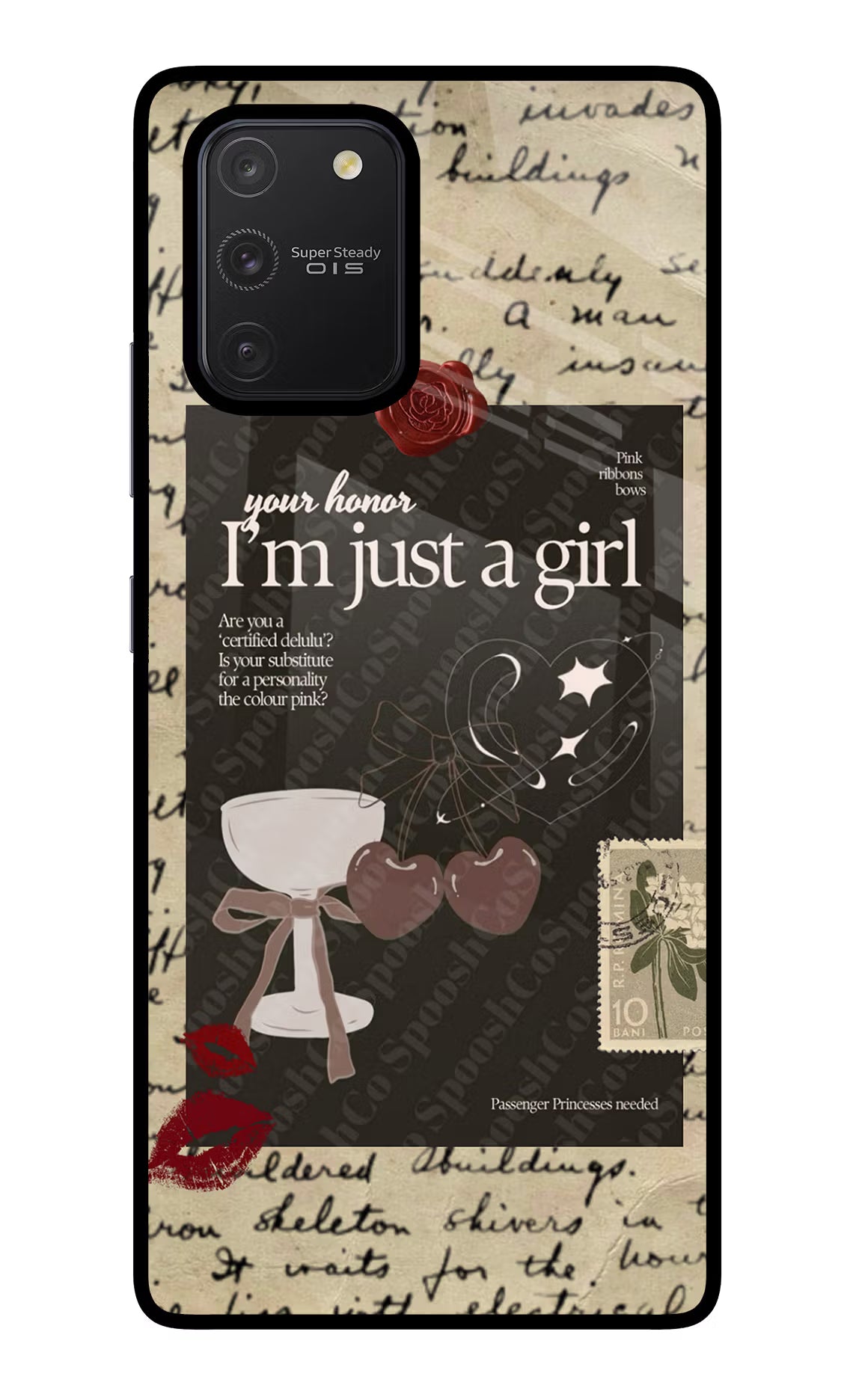 I am just a girl Samsung S10 Lite Glass Case Back Cover by Casekaro