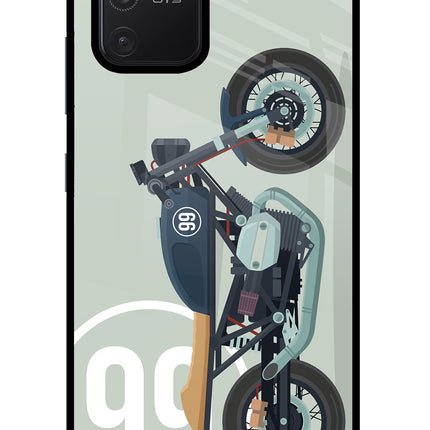Classic Cafe Racer 99 Samsung S10 Lite Glass Case Back Cover by Casekaro