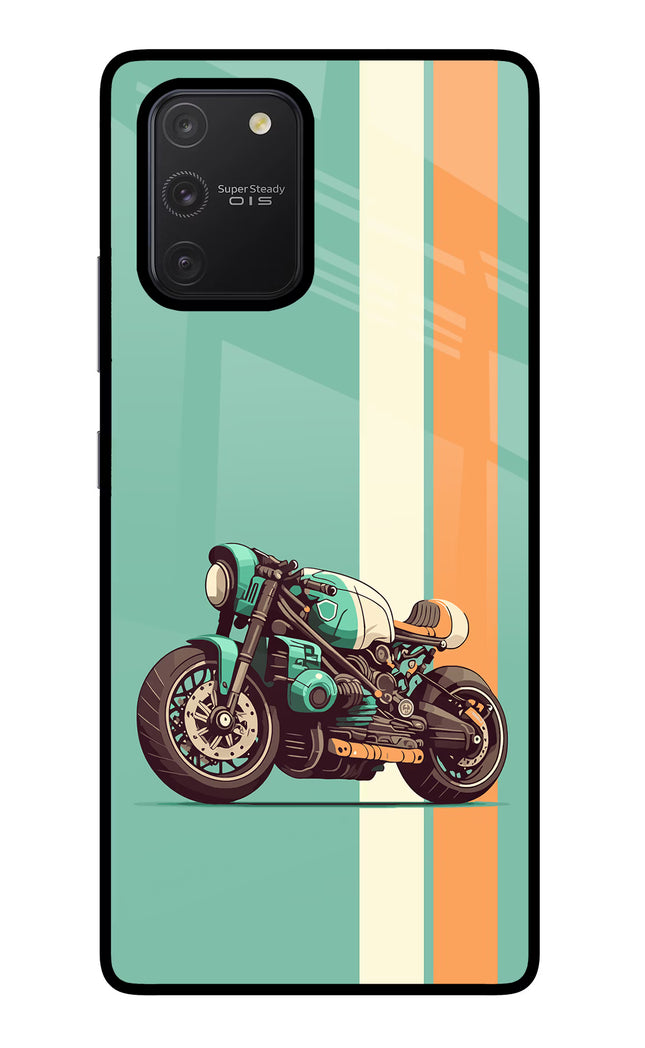 Striped Moto Drift Samsung S10 Lite Glass Case Back Cover by Casekaro