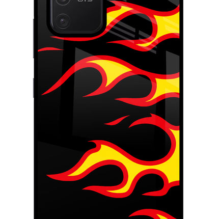 Side Sweep Flames Samsung S10 Lite Glass Case