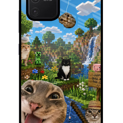 Minecraft Cat Chaos Samsung S10 Lite Glass Case