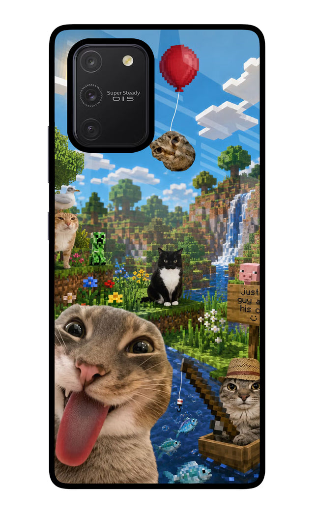 Minecraft Cat Chaos Samsung S10 Lite Glass Case