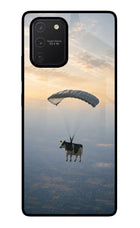 Skydiving Cow Samsung S10 Lite Glass Case