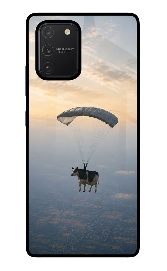 Skydiving Cow Samsung S10 Lite Glass Case