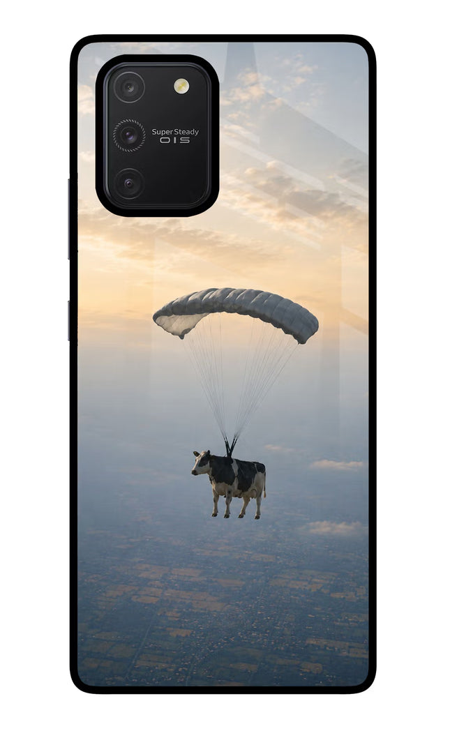 Skydiving Cow Samsung S10 Lite Glass Case