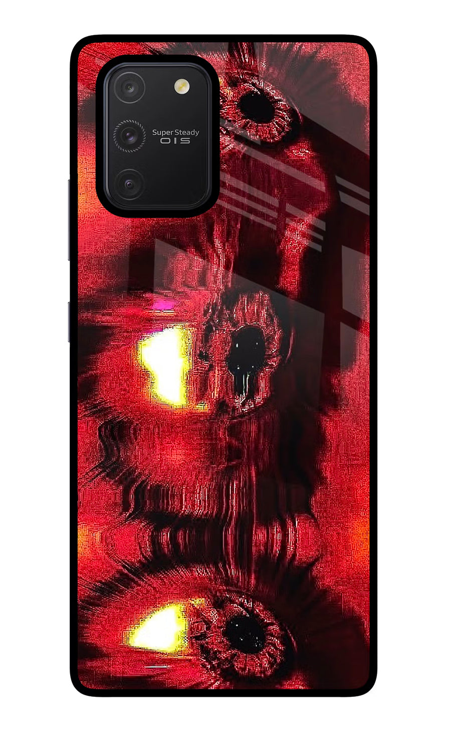 Fire Eye Samsung S10 Lite Back Cover, Glass case