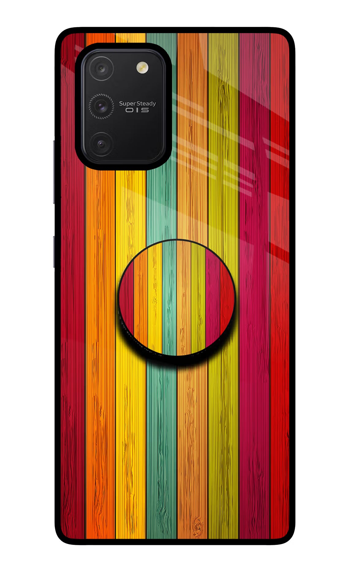 Multicolor Wooden Samsung S10 Lite Pop Case by Casekaro