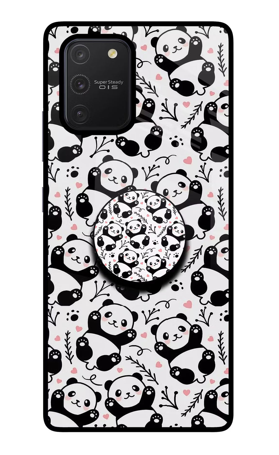 Cute Panda Samsung S10 Lite Pop Case, Glass case