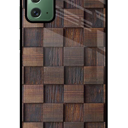 Wooden Cube Design Samsung Note 20 Glass Case Back Cover by Casekaro