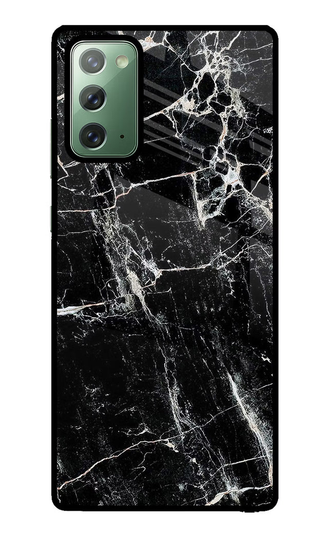 Black Marble Texture Samsung Note 20 Glass Case