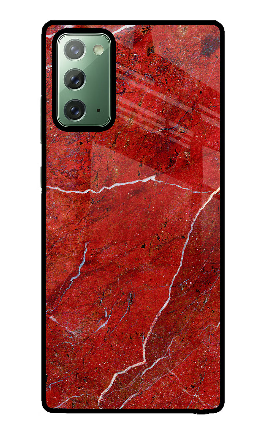 Red Marble Design Samsung Note 20 Back Cover, Glass case