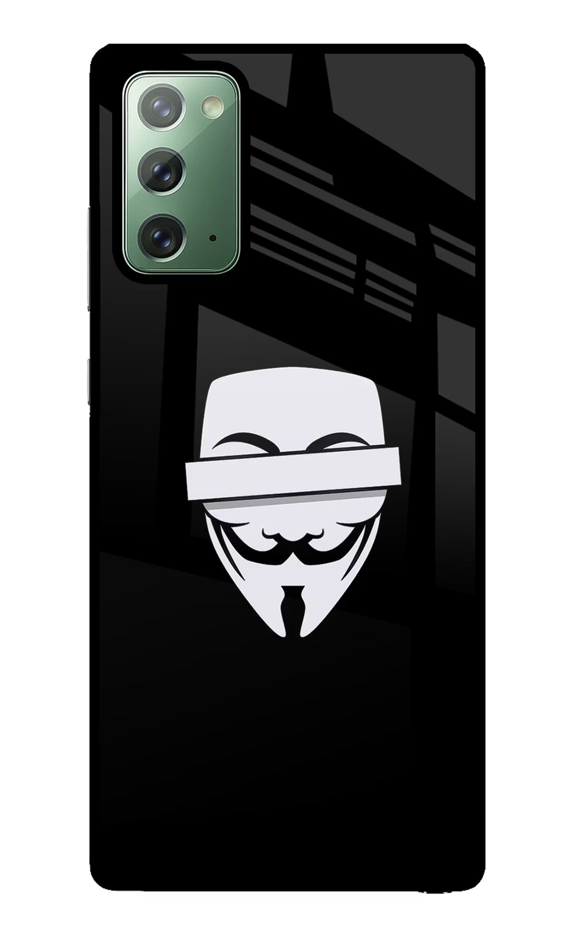 Anonymous Face Samsung Note 20 Glass Case Back Cover by Casekaro